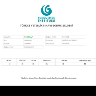 Türkçe [B1, B2,C1 , TYS Milliy]